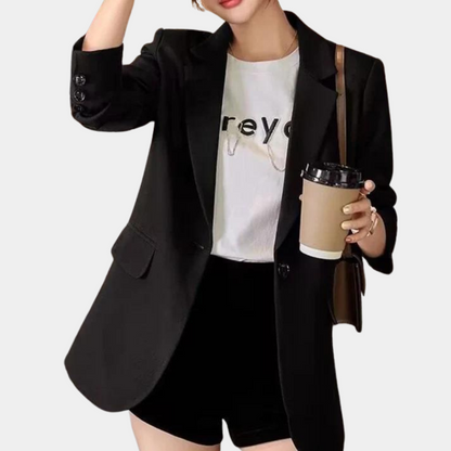 Kvinnors Blazer Avslappnad Stil Polyester-3