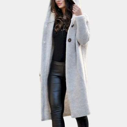 Damjacka med Huva Elegant Design Normal Passform Polyester-4