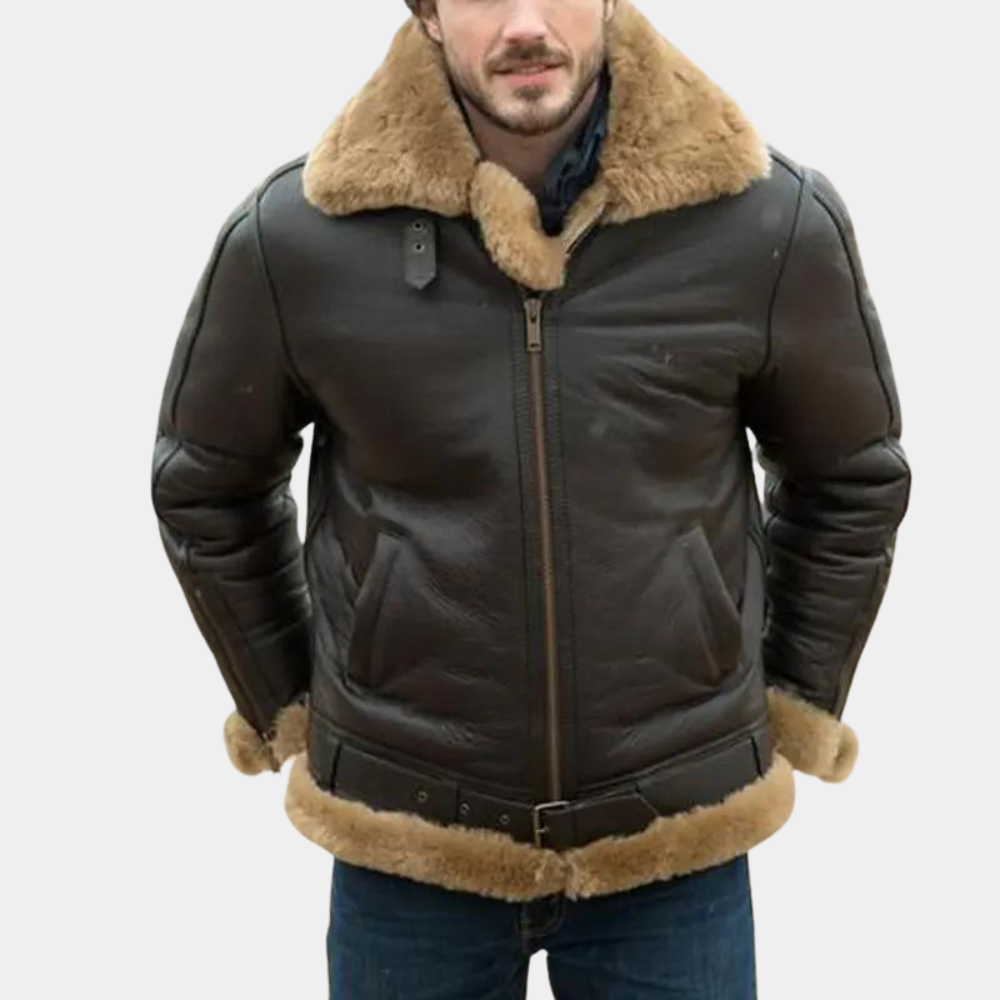 Variant image for Herr Pilotjacka Modern Syntetisk Päls Elegant Stil-1