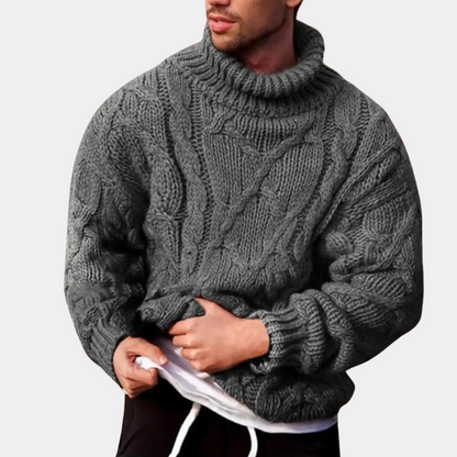 Herr Tröja Flätad Design Stickad Akryl Vinter 3
