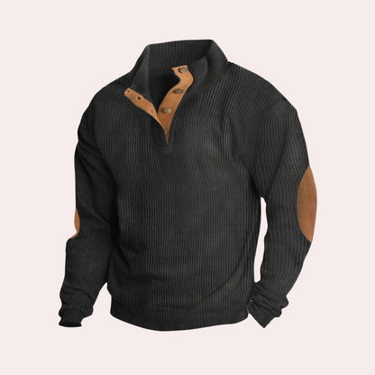 Herr Tröja i Sammet Modern Design Polyester Lös Passform 2