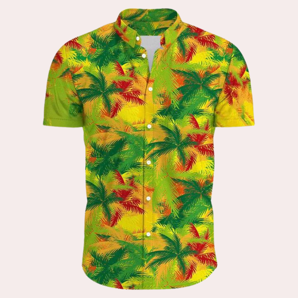 Herrar Hawaii Skjorta Kortärmad Lätt Polyester Tropiskt Mönster 8