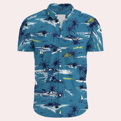 Herrar Hawaii Skjorta Kortärmad Lätt Polyester Tropiskt Mönster 9