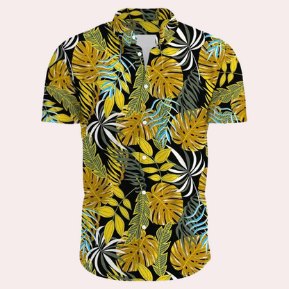 Herrar Hawaii Skjorta Kortärmad Lätt Polyester Tropiskt Mönster 5