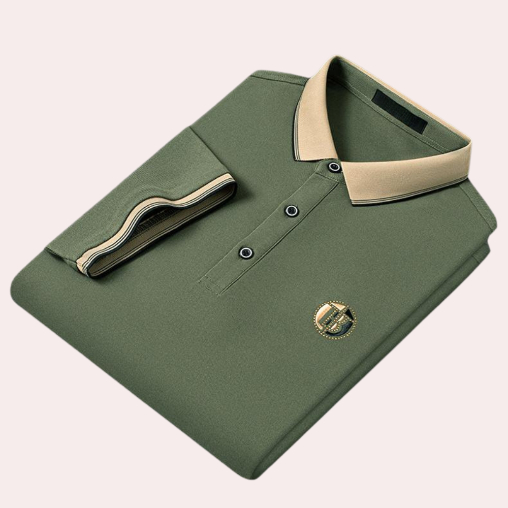 Herr Polo T-shirt Klassisk Stil Mjuk Bomull-3