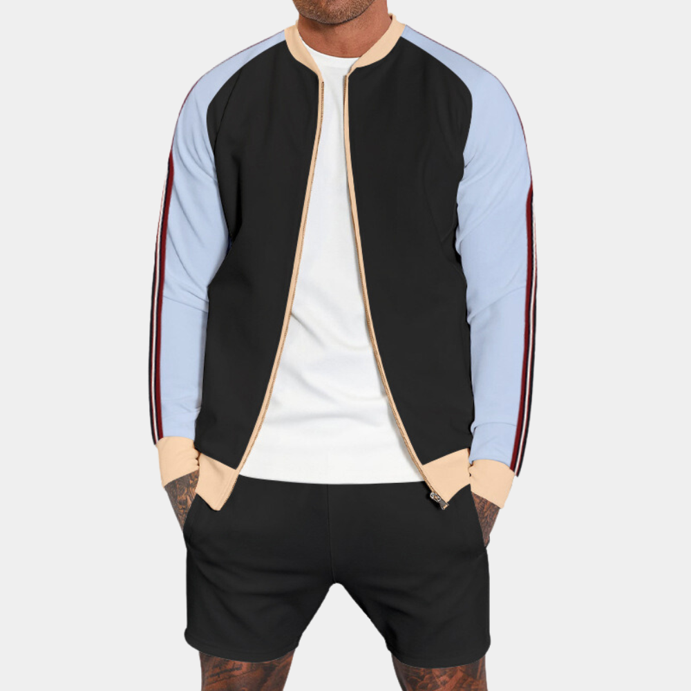 Variant image for Herr Tvådelat Set Mjuk Polyester med Korta Byxor och Jacka-6