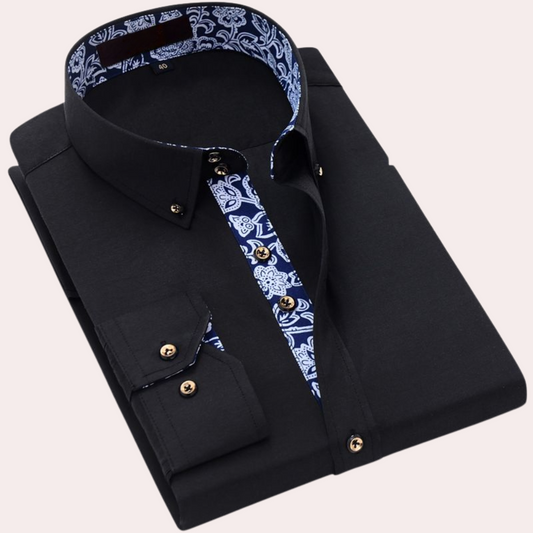 Herrskjorta Långärmad Modern Bomull Polyester-1
