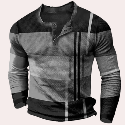 Herrskjorta Färgblock Modern Design Figursydd Bomull-3