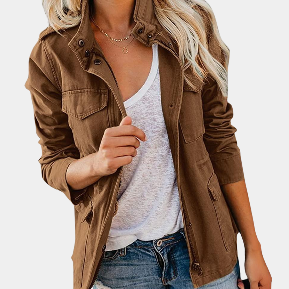 Damjacka Casual Sportig Stil Polyester-3