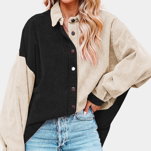 Kvinnors Jacka Ribbad Corduroy Elegant Komfortabel 1