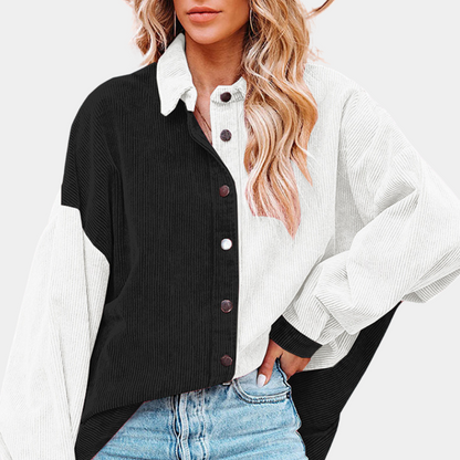 Kvinnors Jacka Ribbad Corduroy Elegant Komfortabel 2