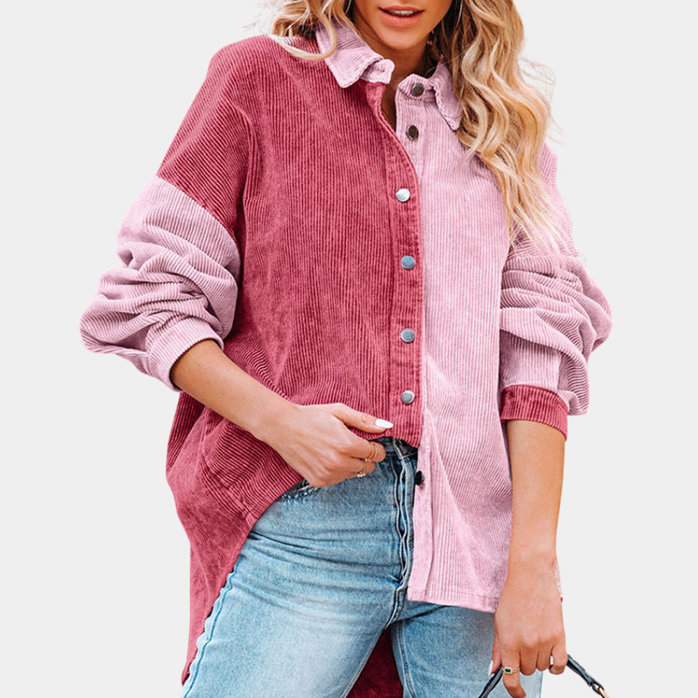 Kvinnors Jacka Ribbad Corduroy Elegant Komfortabel 11