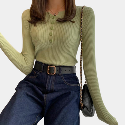 Variant image for Stickad Dam Tröja Höstmode Mjuk Akrylblandning-9