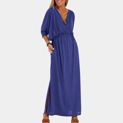 Maxiklänning Dam Avslappnad Stil med Sidoslits 100% Polyester-1
