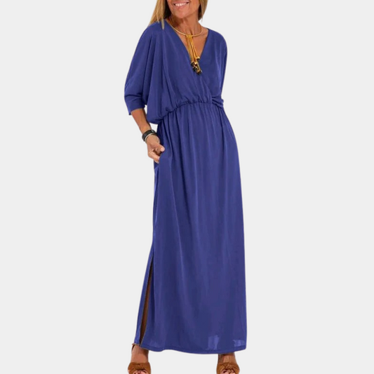 Maxiklänning Dam Avslappnad Stil med Sidoslits 100% Polyester-1