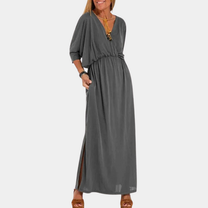 Maxiklänning Dam Avslappnad Stil med Sidoslits 100% Polyester-2