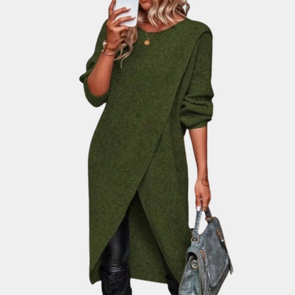 Kvinnors Tröjeklänning Casual Bomull Polyester Mix-3