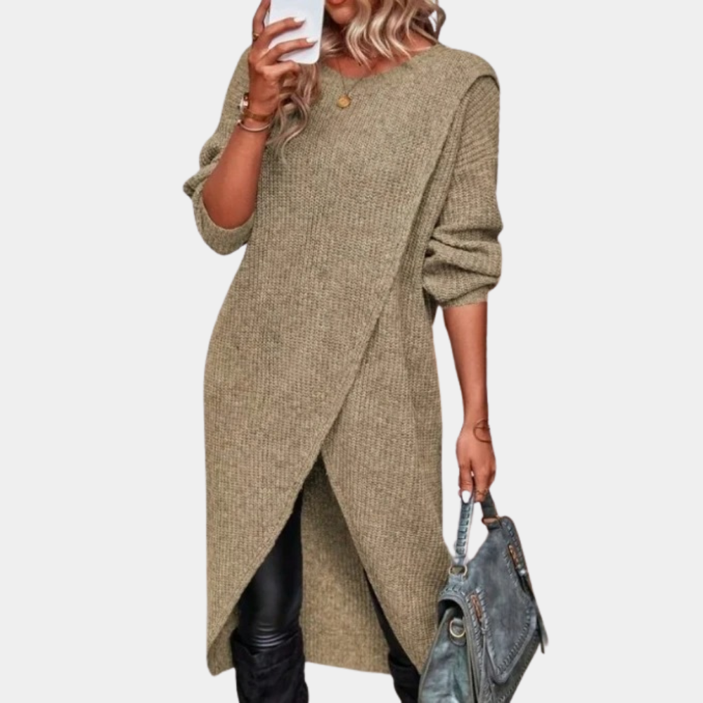 Kvinnors Tröjeklänning Casual Bomull Polyester Mix-4