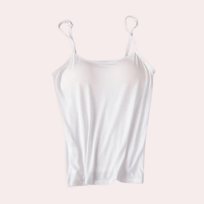 Dam Tank Top Vadderad Polyester Elegant Skjorta-3