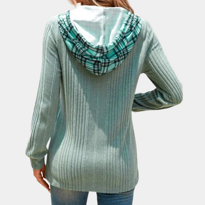 Lång Hoodie Dam Avslappnad Stil Mjuk Bomull-2