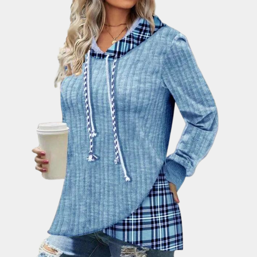 Lång Hoodie Dam Avslappnad Stil Mjuk Bomull-6