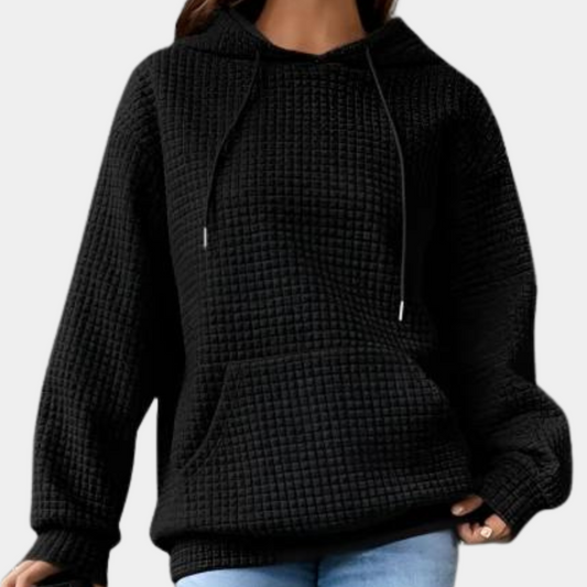 Kvinnors Hoodie Grundläggande Design 100% Bomull-1