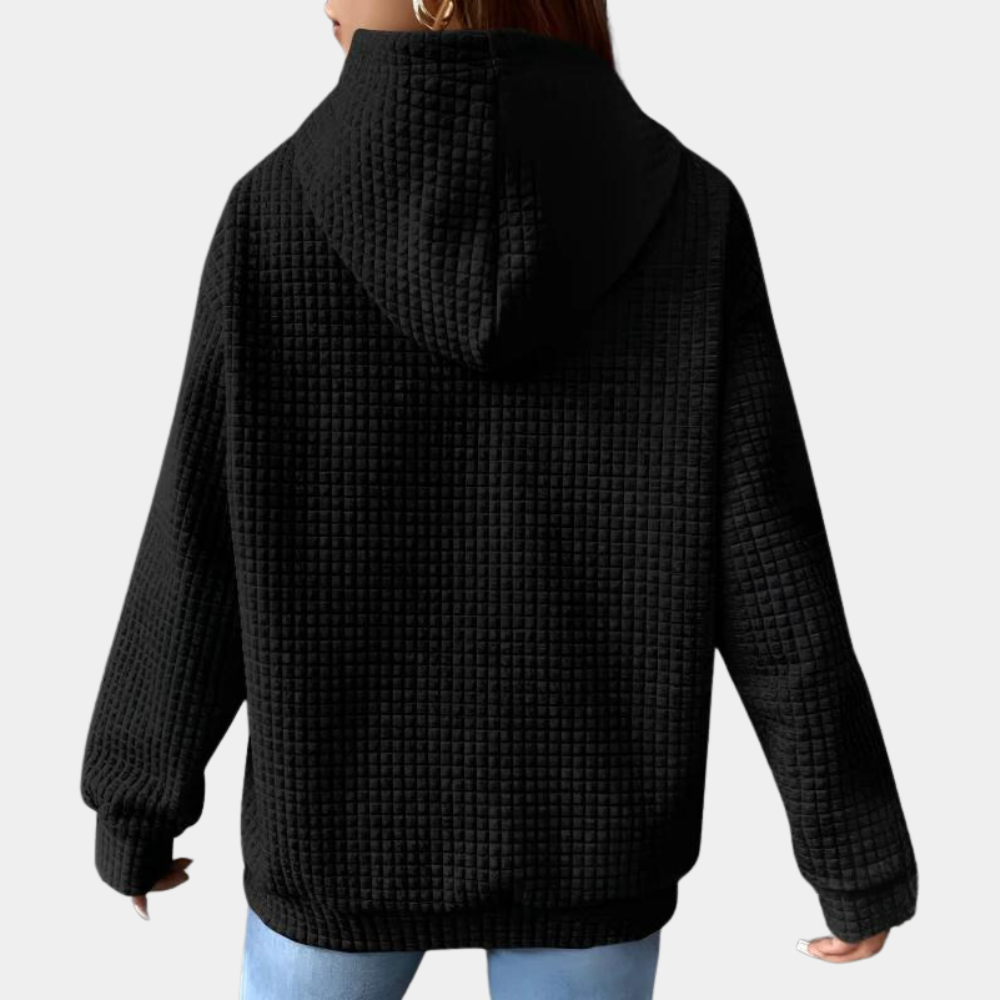 Kvinnors Hoodie Grundläggande Design 100% Bomull-2
