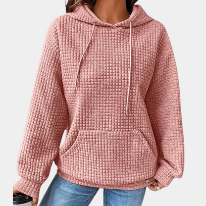 Svart Hoodie Dam med Justerbar Huva – Andningsbar Huvtröja i Avslappnad Passform för Fritidsaktiviteter 10