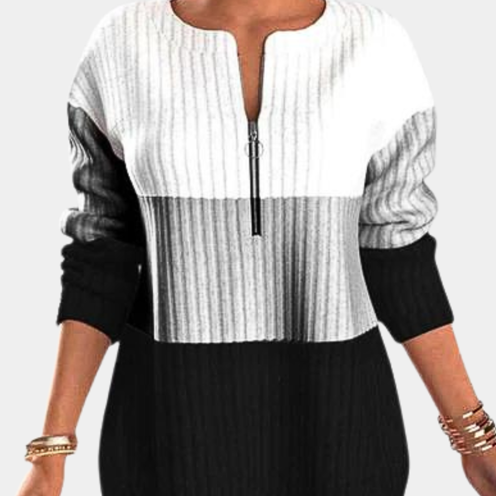 Kvinnors Tröja Dragkedja Mjuk Varmt Material-4