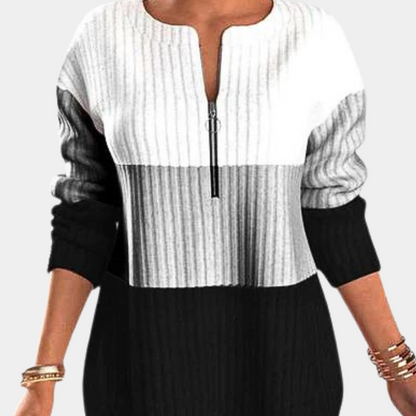 Kvinnors Tröja Dragkedja Mjuk Varmt Material-4