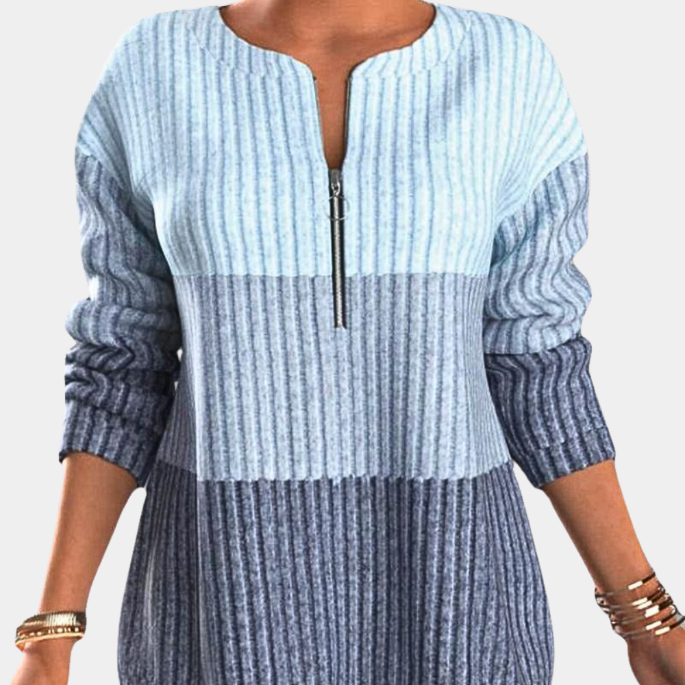 Kvinnors Tröja Dragkedja Mjuk Varmt Material-3