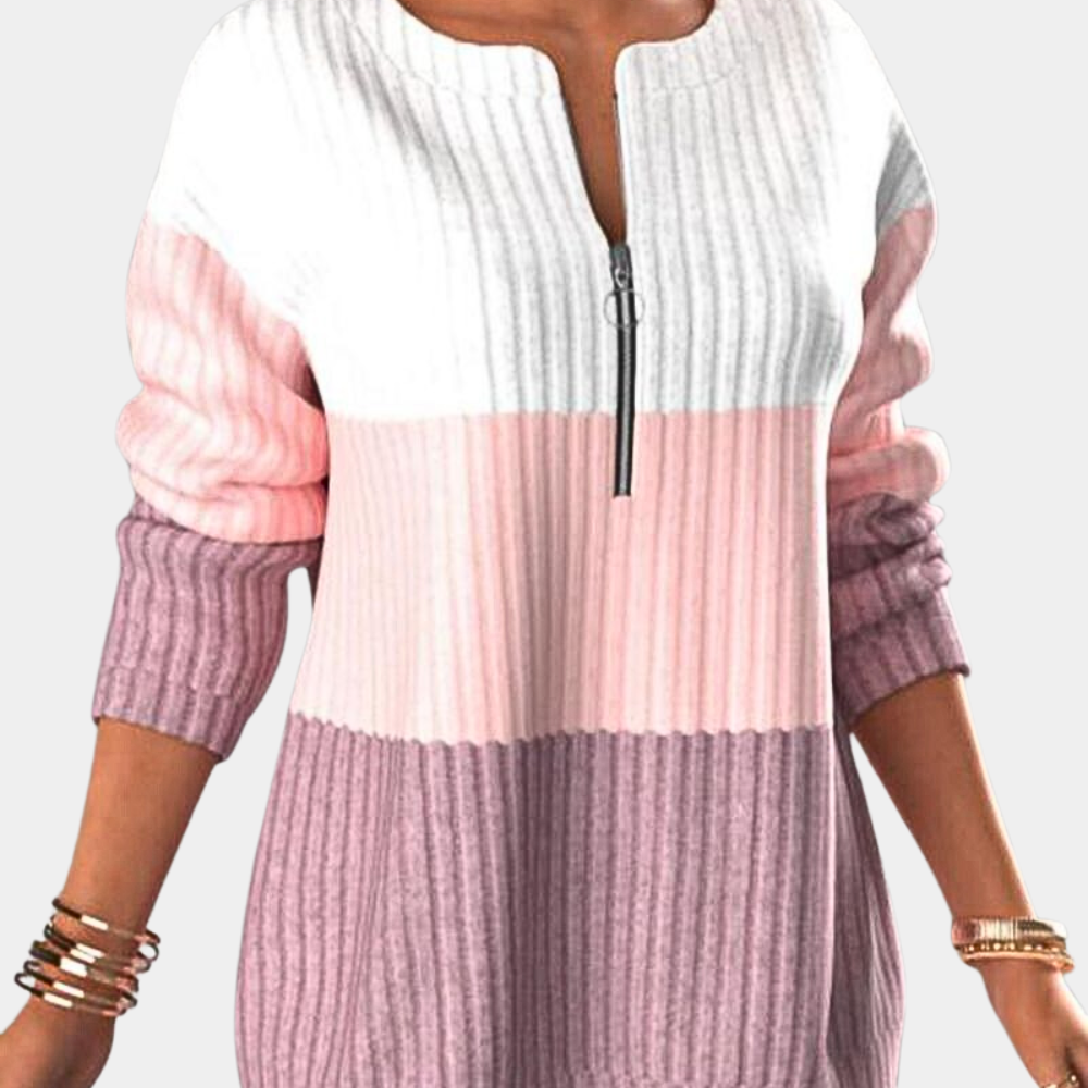 Kvinnors Tröja Dragkedja Mjuk Varmt Material-1