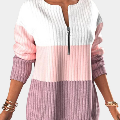 Kvinnors Tröja Dragkedja Mjuk Varmt Material-1