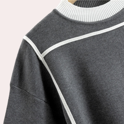 Stickad Dam Tröja Långärmad Polyester Elegant Design-3