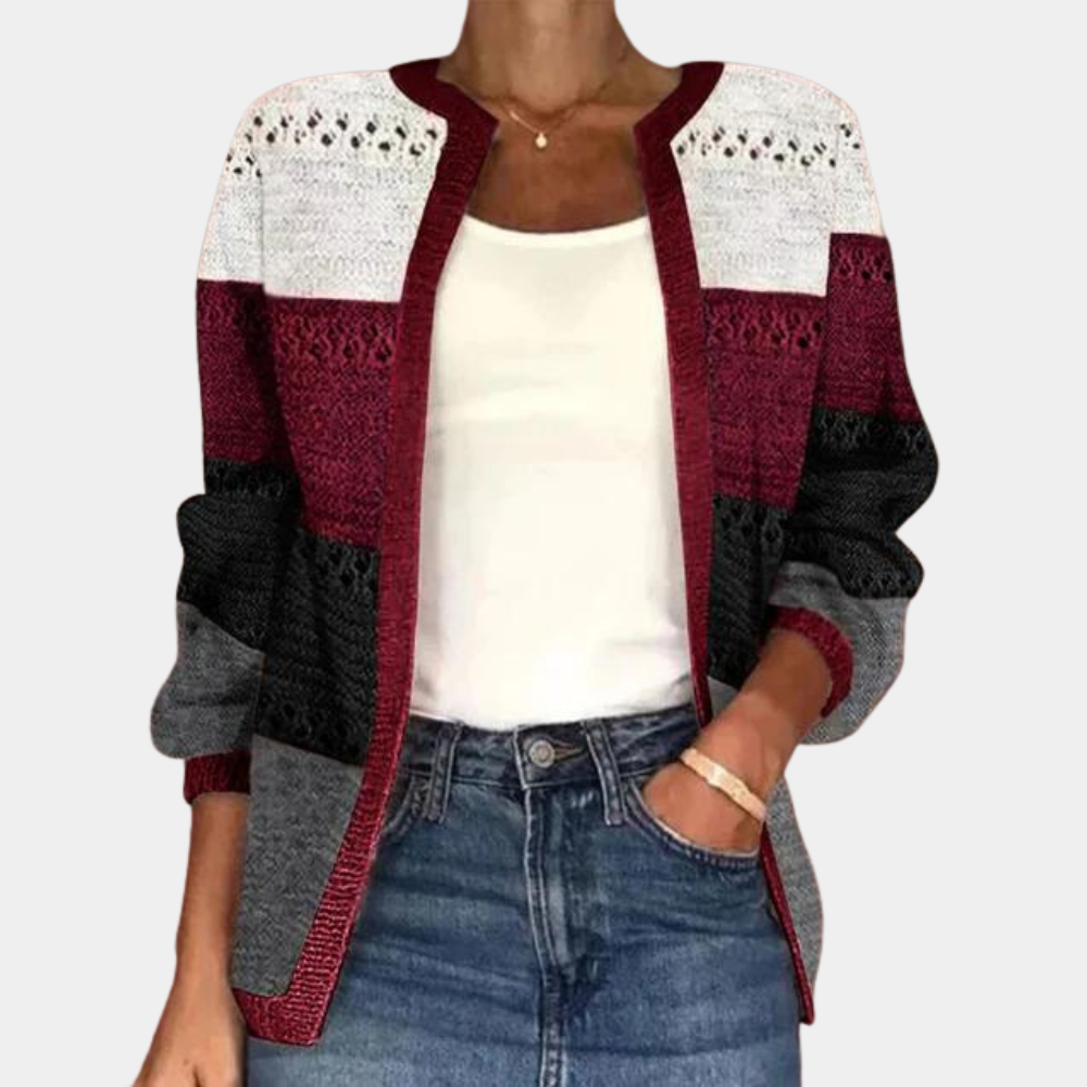 Variant image for Kvinnors Cardigan Färgblock Virkad Akryl-6