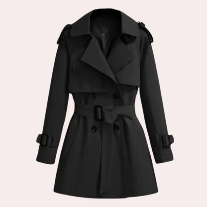 Dam Vindjacka Modern Trenchcoat Lätt Tyg-4