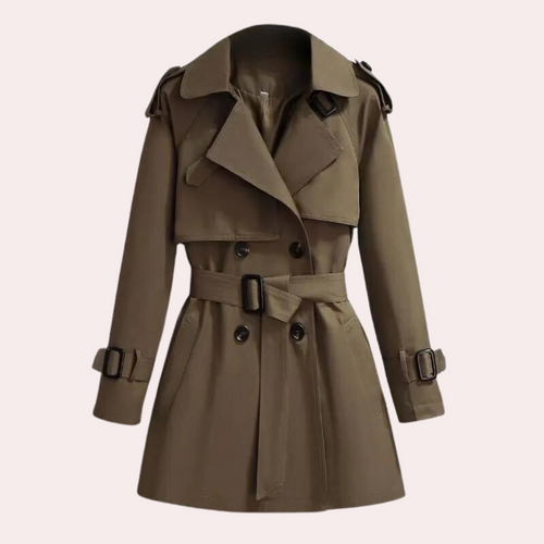Dam Vindjacka Modern Trenchcoat Lätt Tyg-1