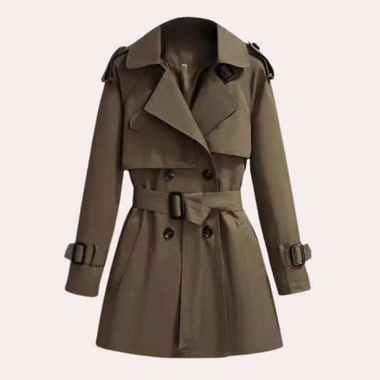 Dam Vindjacka Modern Trenchcoat Lätt Tyg-1