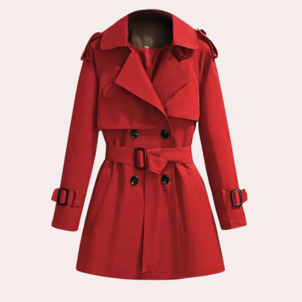 Dam Vindjacka Modern Trenchcoat Lätt Tyg-5