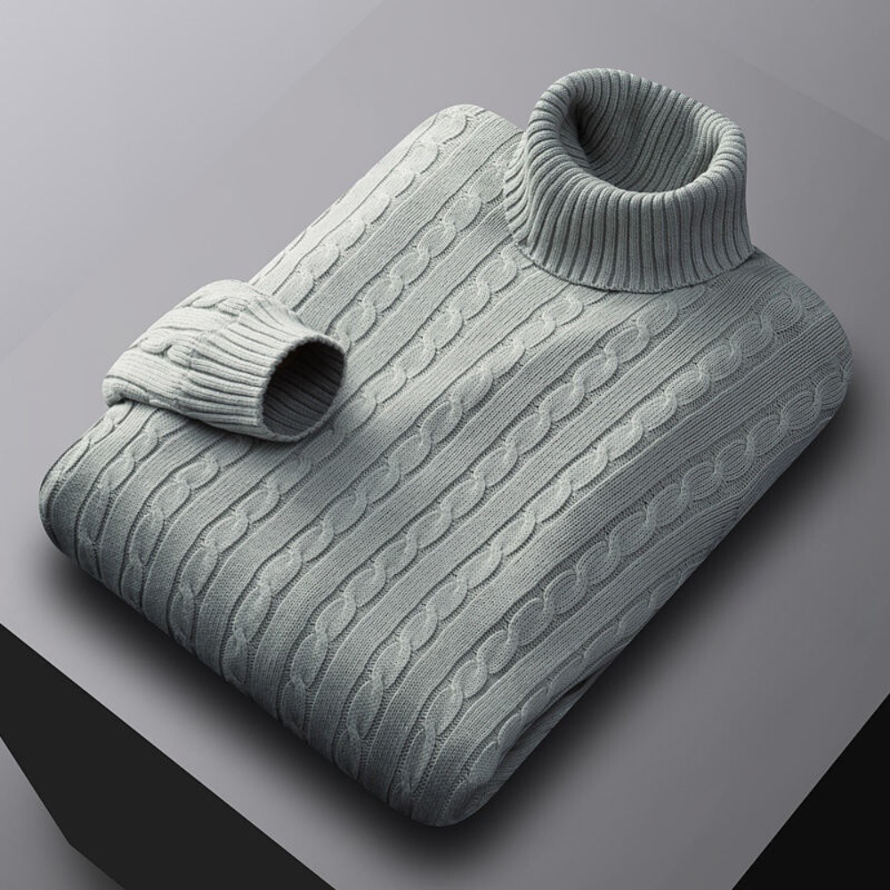 Herr Turtleneck Tröja Klassisk Andningsbart Material-5