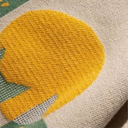 Stickad Dam Tröja med Katttryck i Mjuk och Andningsbar Väv-5