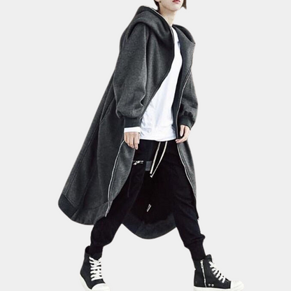 Lång Vinterjacka Dam Modern Design med Huva Polyester-3