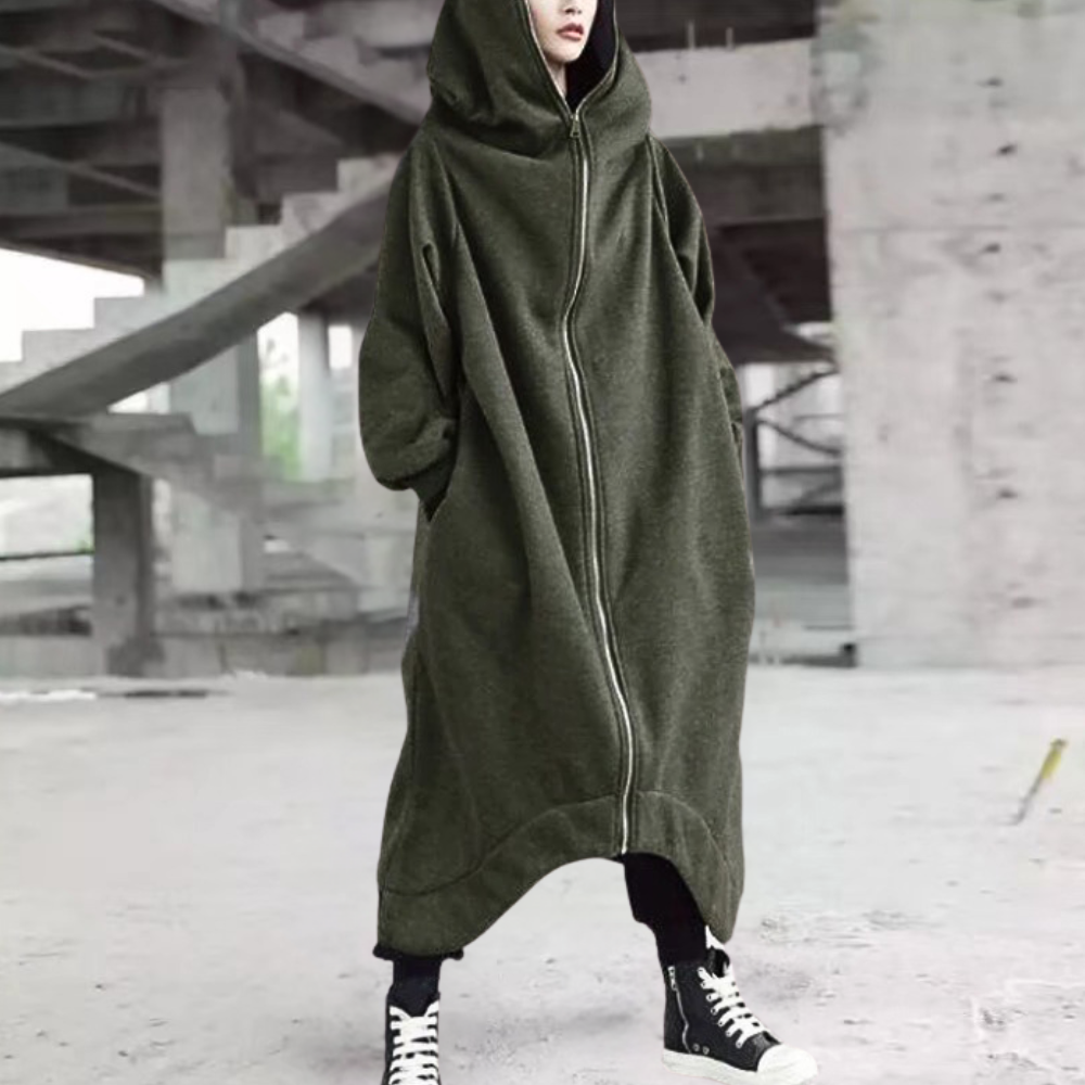 Variant image for Lång Vinterjacka Dam Modern Design med Huva Polyester-16