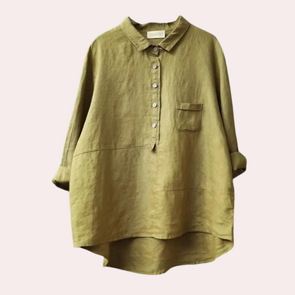Dam Blus Trendig Design Polyester Sidenblus-1