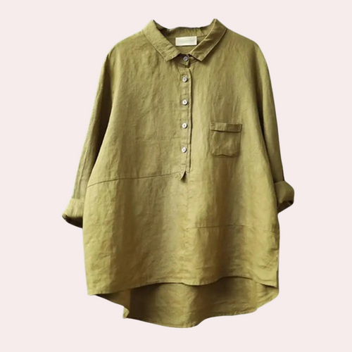 Dam Blus Trendig Design Polyester Sidenblus-1