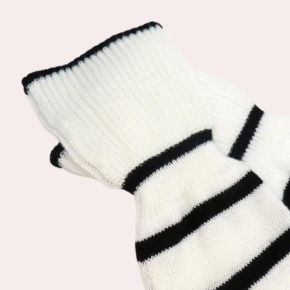 Dam Turtleneck Tröja Randig Mjuk Andningsbar Design-5