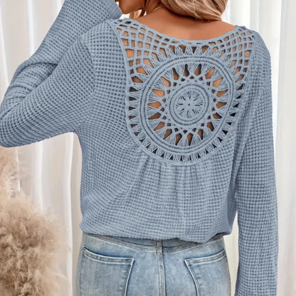 Variant image for Kvinnors Långärmad Topp Stickad Mjuk Akryl-6