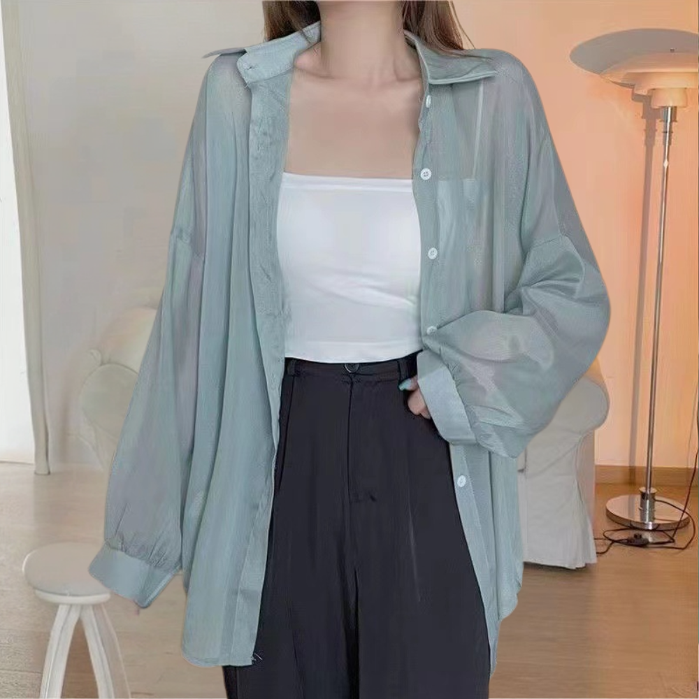 Kvinna Långärmad Blus Modern Polyester-3