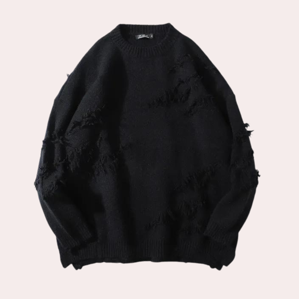 Dam Stickad Tröja Avslappnad Passform Mjuk Material-5