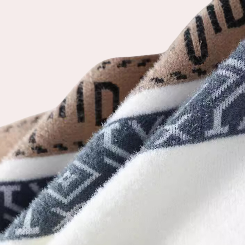 Herr Tröja Stickad Mjuk Ull Avslappnad Design-3